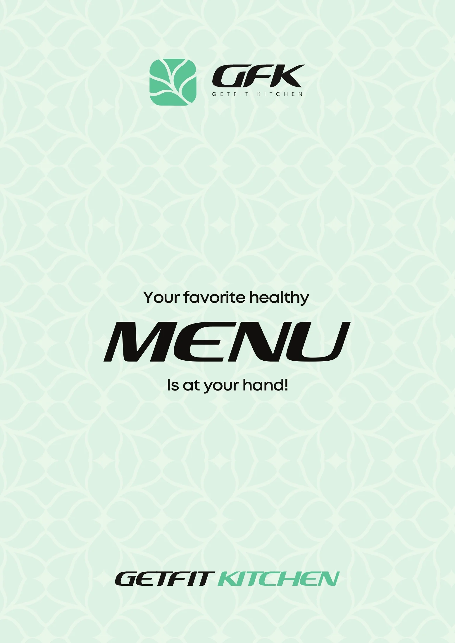 Getfit Kitchen menu cover